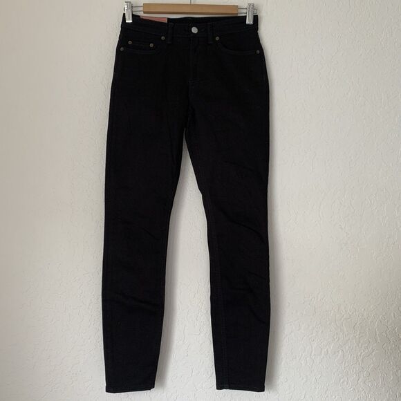 Acne Studios Jeans Bla Konst Women 27 Climb Stay Black Mid Rise Skinny Designer - Picture 3 of 14